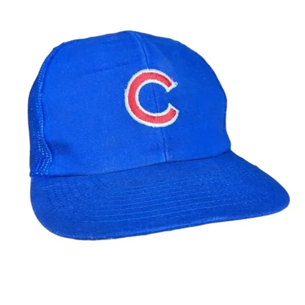 Vintage Twins Enterprise Chicago Cubs Blue Trucker Adjustable SnapBack Cap MLB